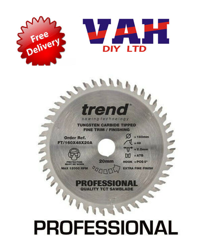 Trend Professional FT/160X48X20A Plunge Saw Blade 160mm 48 Teeth 20mm
