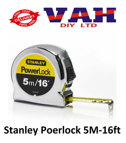 Stanley PowerLock Classic Pocket Tape 5m / 16ft (Width 19mm) (0-33-553) 6 Pack