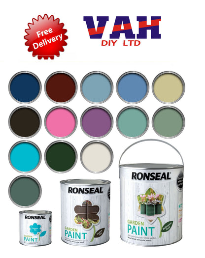 Ronseal Outdoor Garden Paint - For Exterior Wood Metal Stone Brick - All Colours