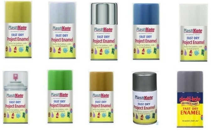 PLASTIKOTE FAST DRY ENAMEL SPRAY PAINT CAN AEROSOL IN 27 DIFFERENT COLOUR 100ML