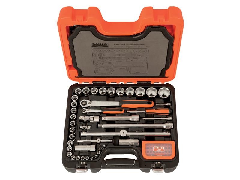 Bahco S95 1/4in & 1/2in Drive Socket & Mech Set 95pc