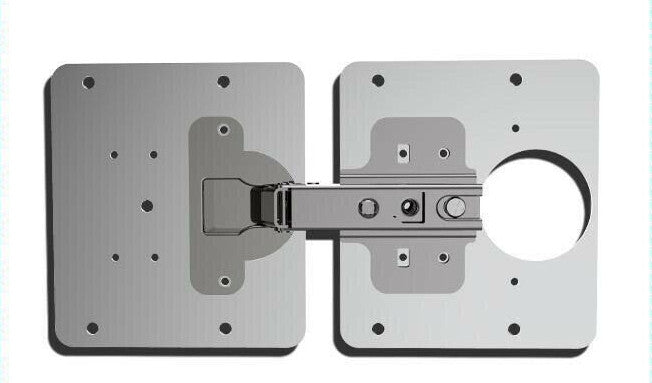 Kitchen Cabinet Wardrobe Door Repair Bracket Plate - With  Cup Hole x2