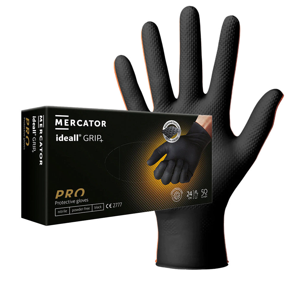 BOX NITRILE BLUE / BLACK / ORANGE HEAVY DUTY DISPOSABLE GLOVES PF MECHANIC DIY