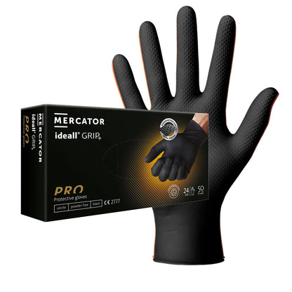 BOX NITRILE BLUE / BLACK / ORANGE HEAVY DUTY DISPOSABLE GLOVES PF MECHANIC DIY