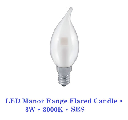 Crompton  3W, Non-Dimmable Manor House Flared Candle Lamp Clear or Opal
