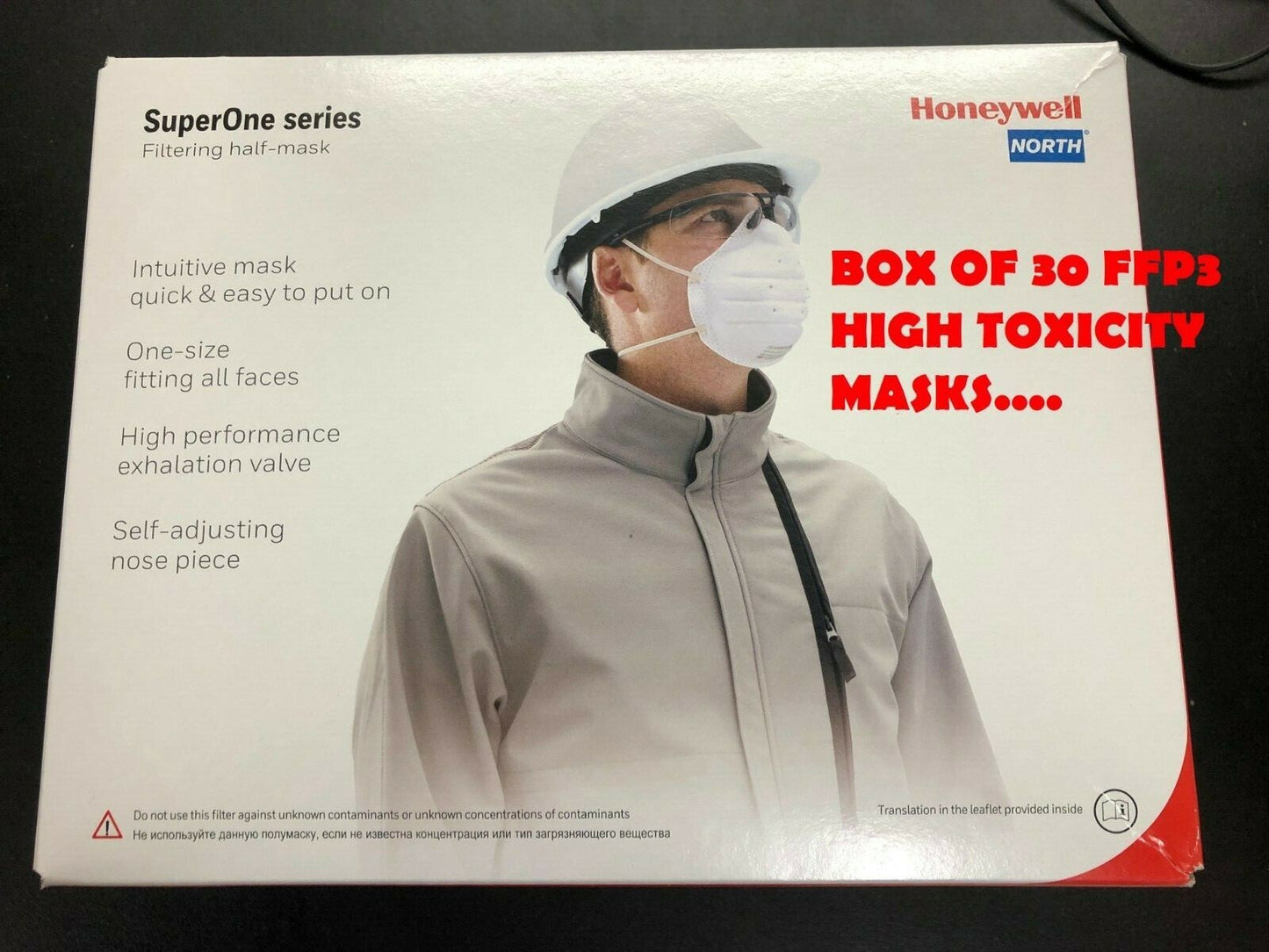 30X HONEYWELL FFP3 RESPIRATOR FACE MASKS SUPERONE 3207 SERIES V2 NR (£2.60ea)