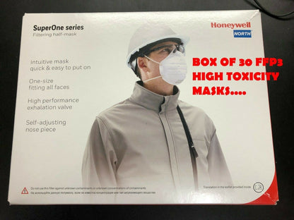 30X HONEYWELL FFP3 RESPIRATOR FACE MASKS SUPERONE 3207 SERIES V2 NR (£2.60ea)