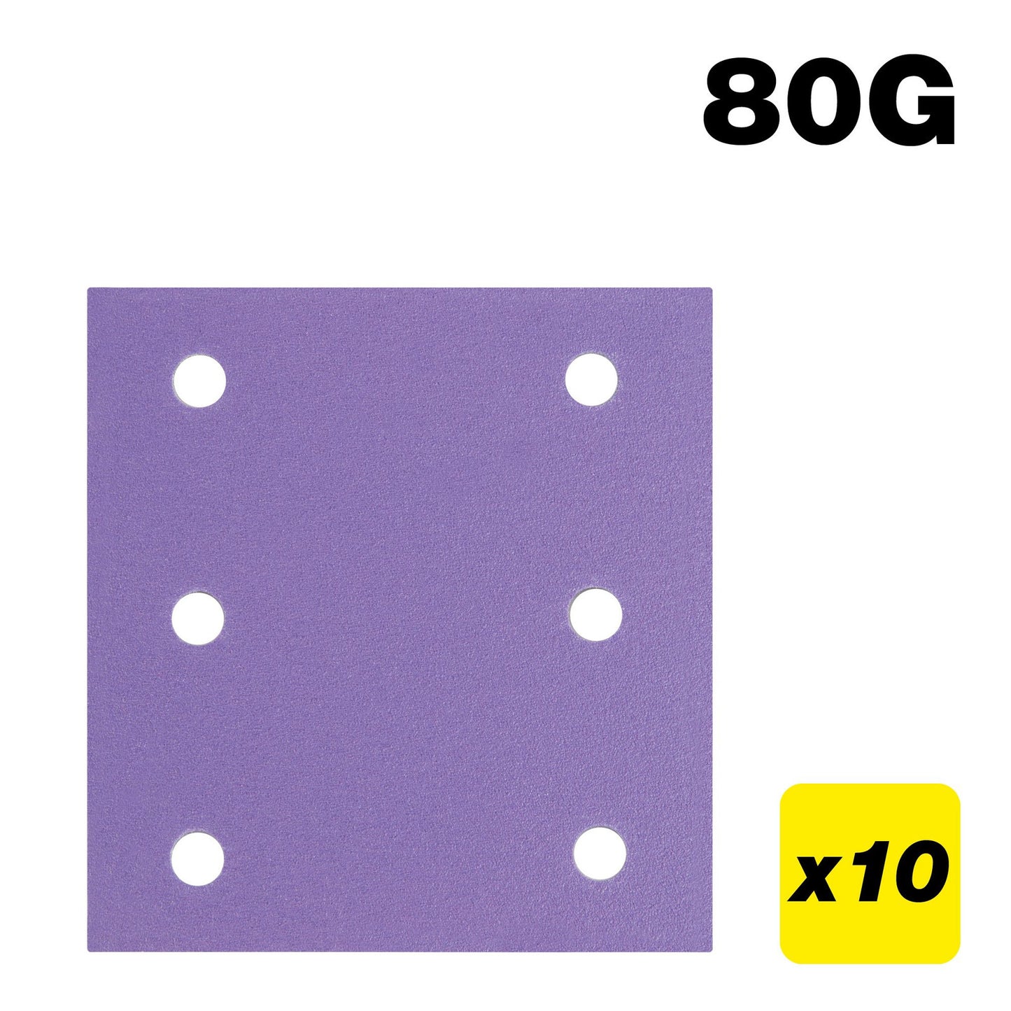 Trend 115mm x 107mm 6-Hole 1/4 Sheet Sanding Pad 80g 10 Pack