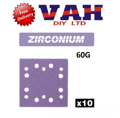 Trend 115mm x 107mm 6-Hole 1/4 Sheet Sanding Pad 60g 10 Pack