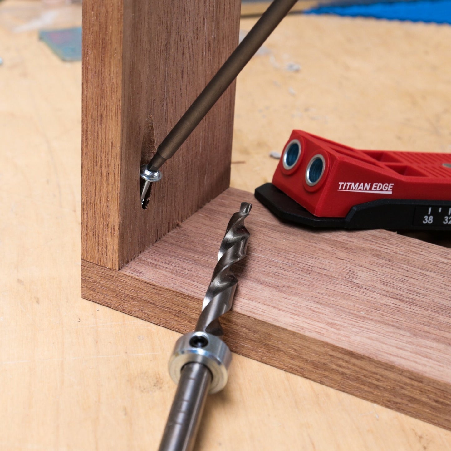 TITMAN Twin Pocket Hole Jig Kit with Driver and Drill Bit and Spare Drill Bit