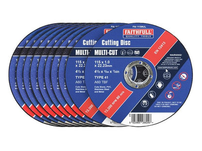 Faithfull Multi-Purpose Cutting Disc 115 x 1.0 x 22.23mm