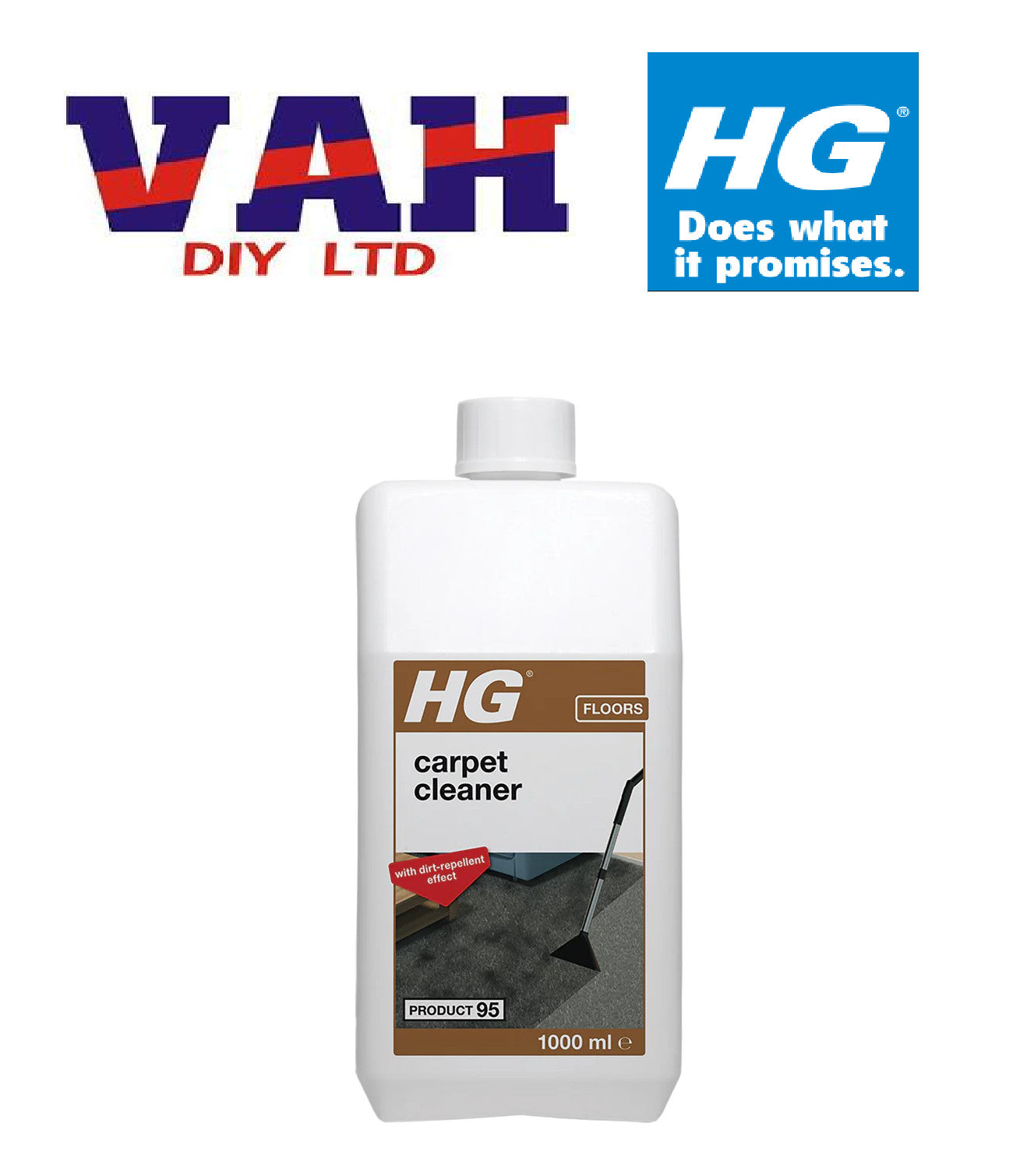 HG Carpet and Upholstery Shampoo Cleaner - 1L  (95) Fast Action Fresh Fragrance