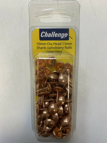 Challenge Upholstery Nails/Brassed/Copper/White/Antique/Nickel Plated,Pack of 75