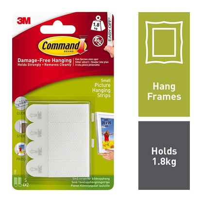 3M Command Picture Hanging Strips Small 1.8kg 4pk (20x25cm) (17202)