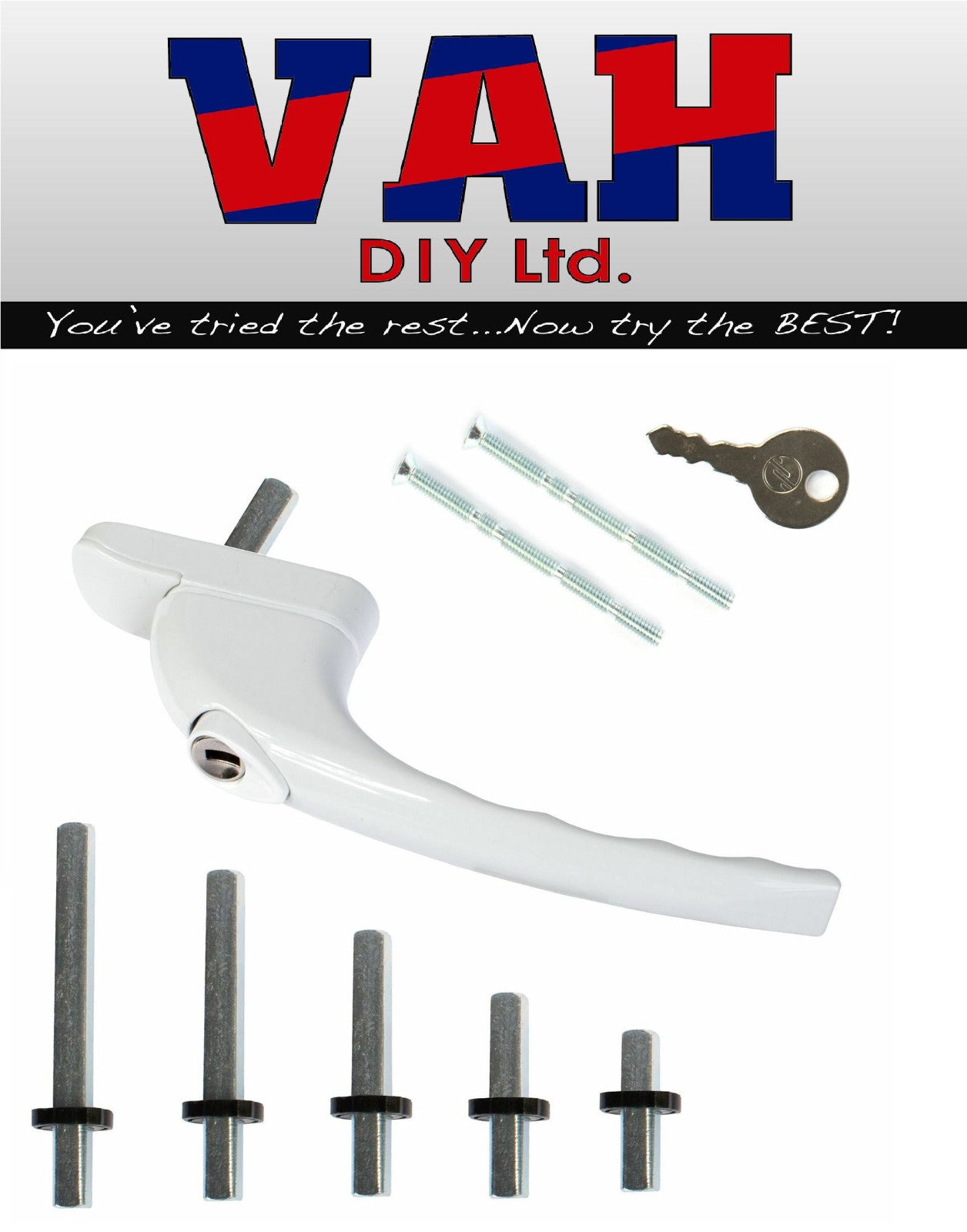 UPVC Universal Inline or Cranked Window Handle Double Glazing Espag Lock Spindle