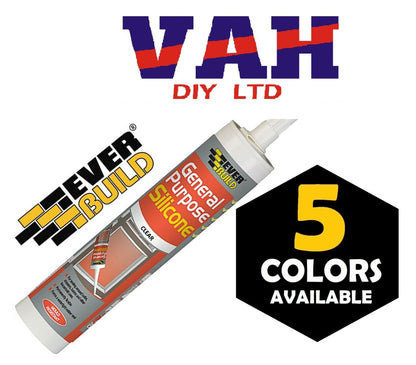 GENERAL PURPOSE SILICONE SEALANT EVERBUILD 280ML PVCU CLADDING SEALING