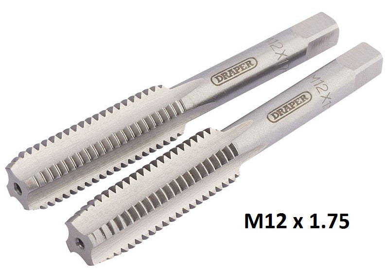 Draper  Hand Tap Set - Taper and Plug Taps - 3.5mm to 12mm