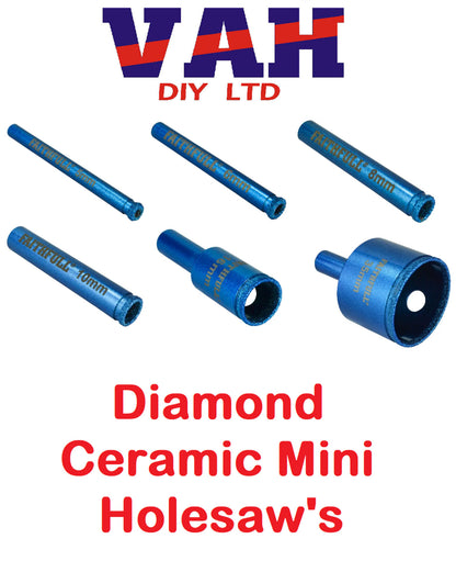 Faithfull Diamond Ceramic Mini Holesaw 5mm, 6mm,8mm,10mm,16mm & 35mm
