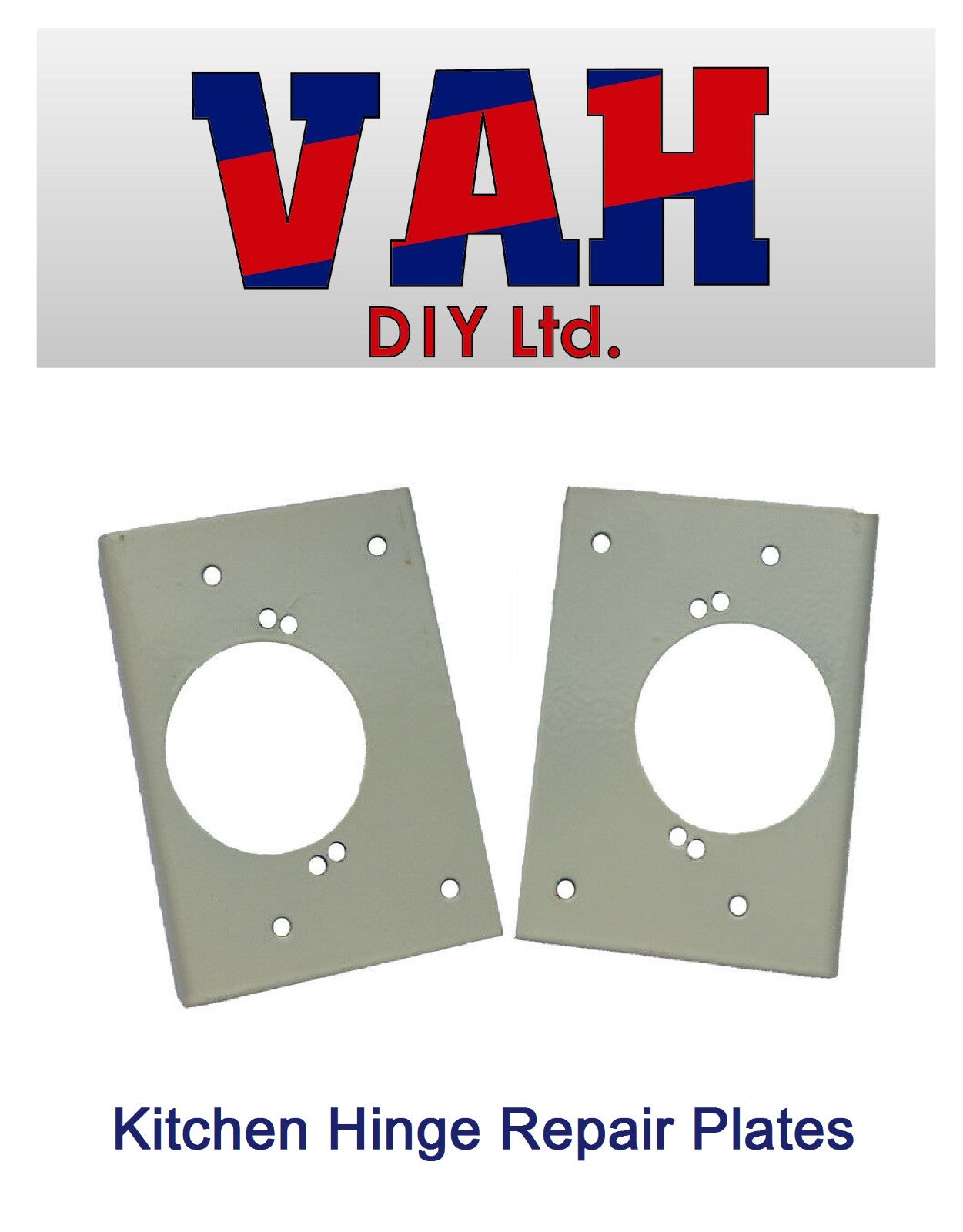 Kitchen Cabinet Wardrobe Door Repair Bracket Plate - With  Cup Hole x2