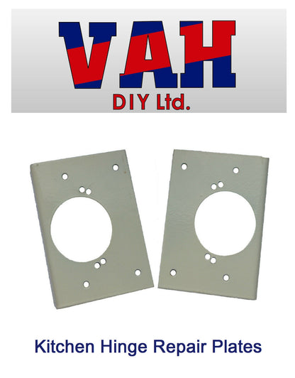 Kitchen Cabinet Wardrobe Door Repair Bracket Plate - With  Cup Hole x2