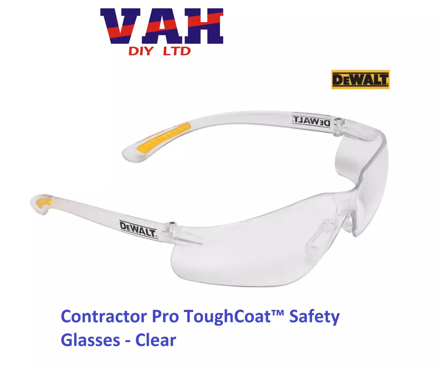 Dewalt Contractor Pro ToughCoat Safety Glasses Clear (DPG52-1D EU)
