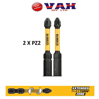 Dewalt Screwdriver - Bits Bit Set FLEXTORQ 50mm Keyring Keychain - PZ1 PZ2 PZ3