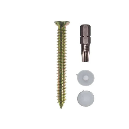 BX 100 CSK CONCRETE SCREW SELF TAPPING JCP BRICK MASONRY & TORK BIT & COVER CAPS
