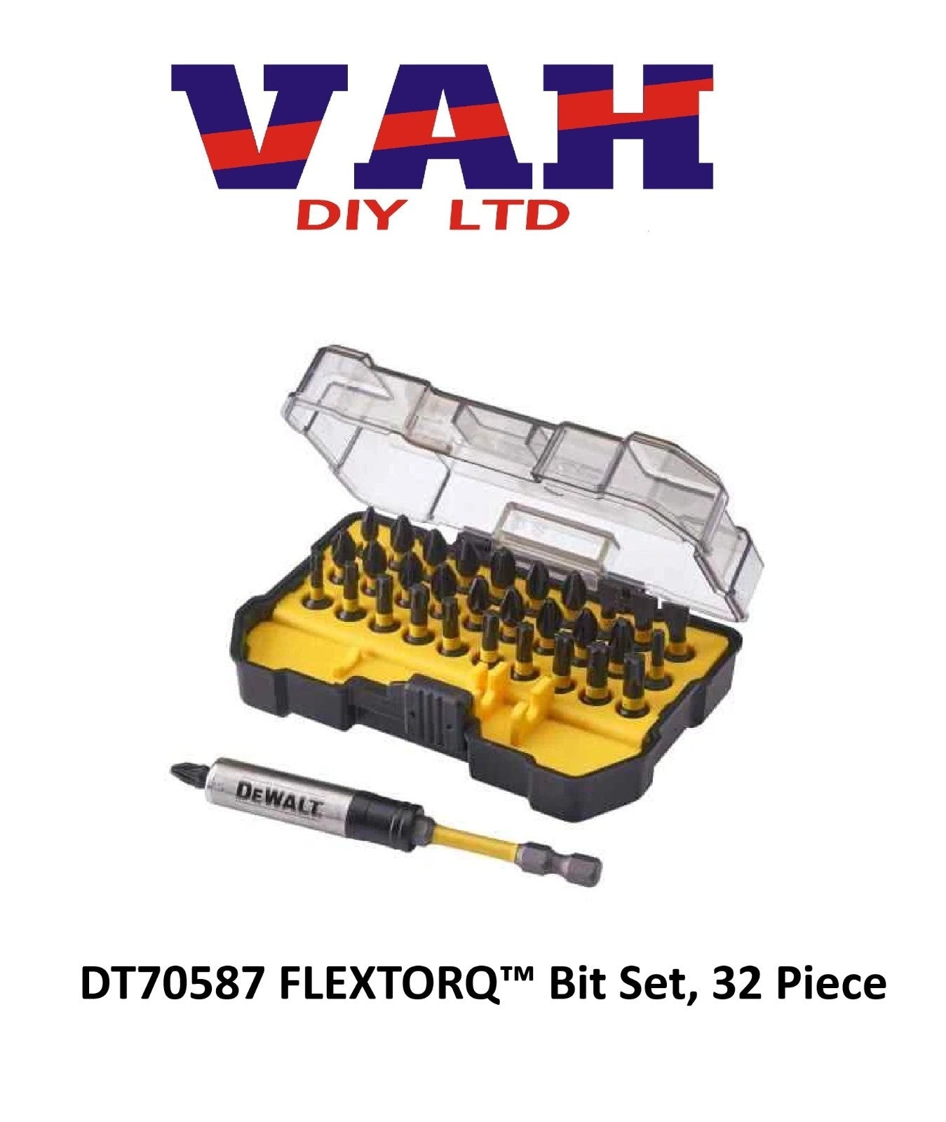 DeWalt Impact FlexTorq 32 Piece Screwdriver Bit Set + Holder in Case DT70587T-QZ