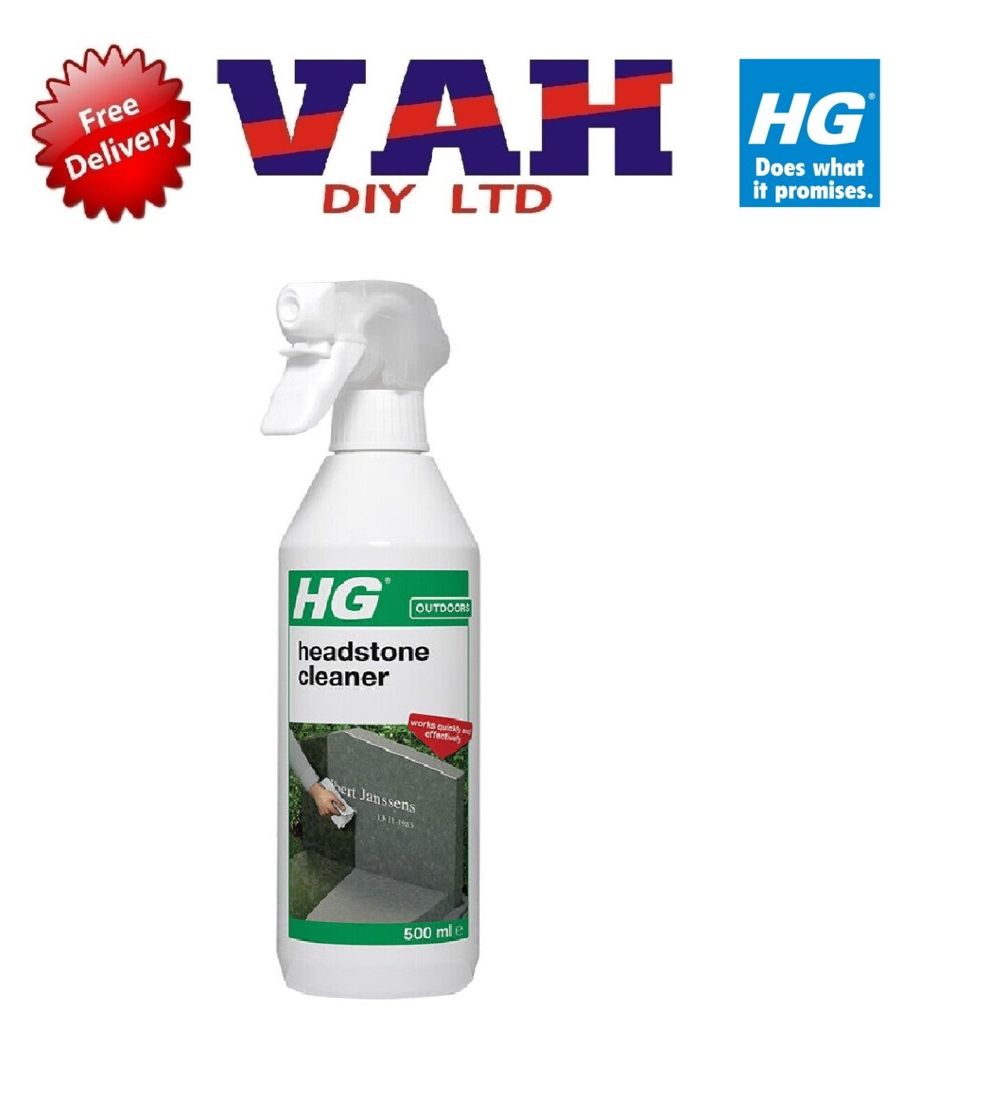 HG Hagesan Natural Stone Headstone Spra RTUC Gravestone  leaner Outdoor Cleaning