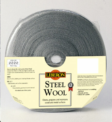 LIBERON 1kg HIGH QUALITY STEEL WIRE WOOL OF GRADES 0000