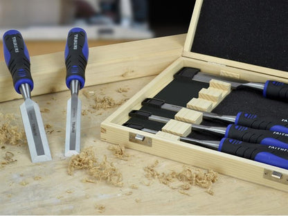 Faithfull Soft Grip Chisel Set + Storage Box 6 Piece