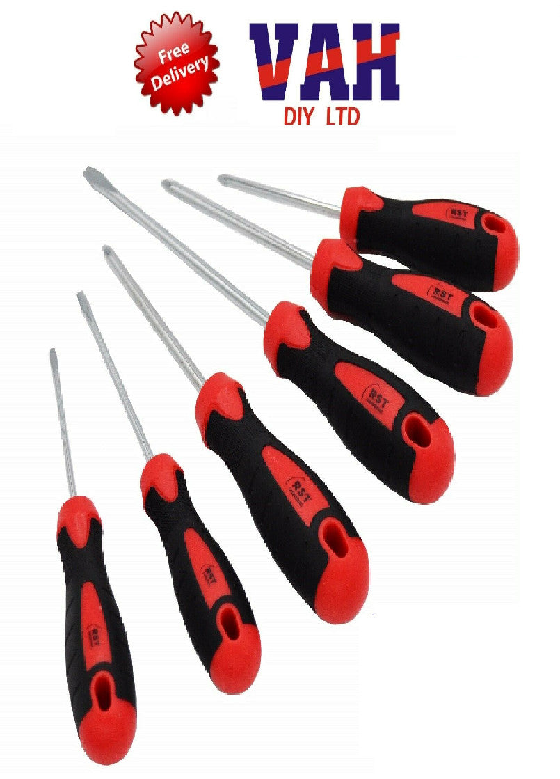 RST RSD006 6 piece professional screwdriver set With CRV Blade- Slot / pozi / ph