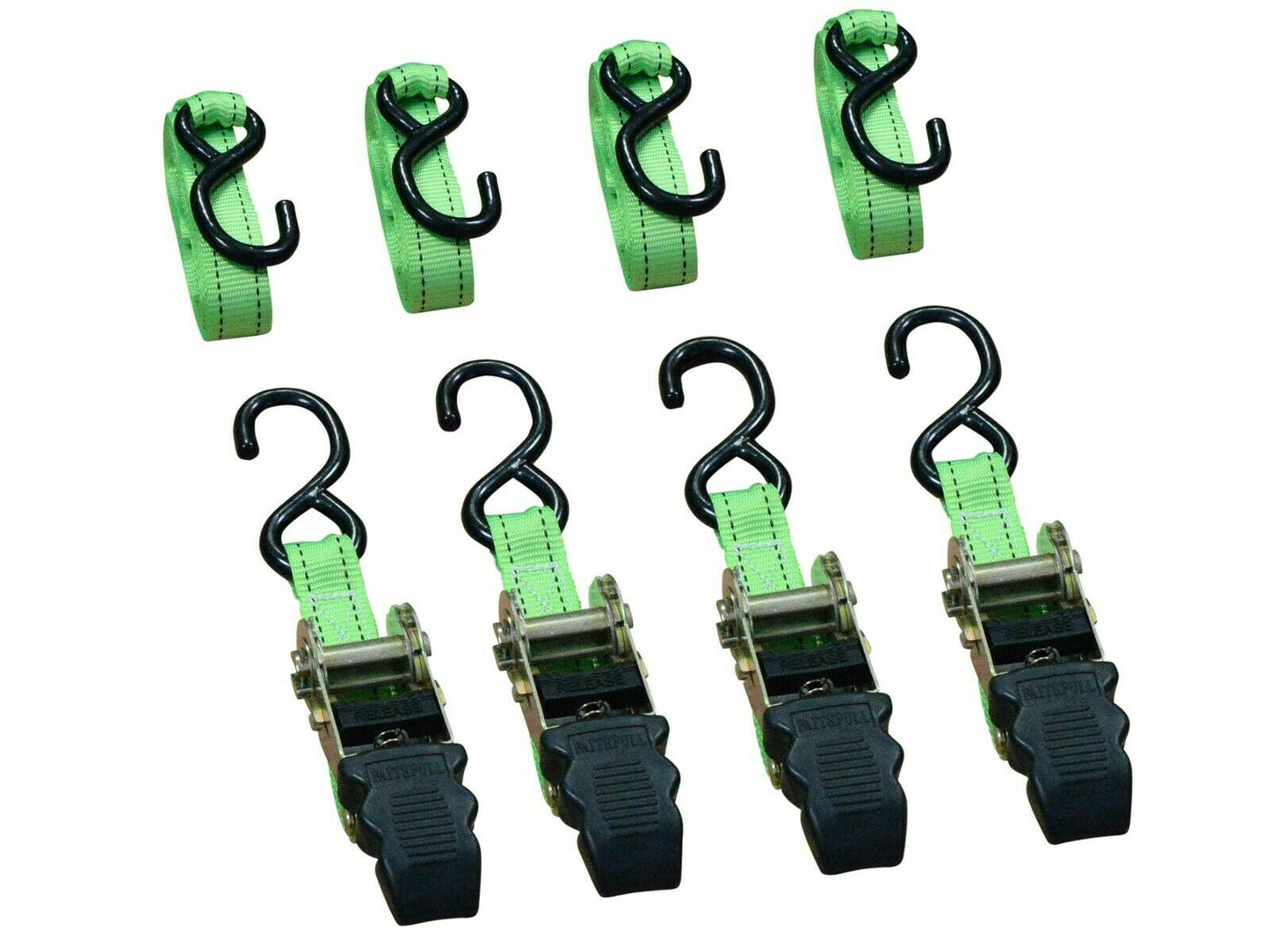 Faithfull Ratchet Tie Down Strap Set 4X Piece 5m x 25mm