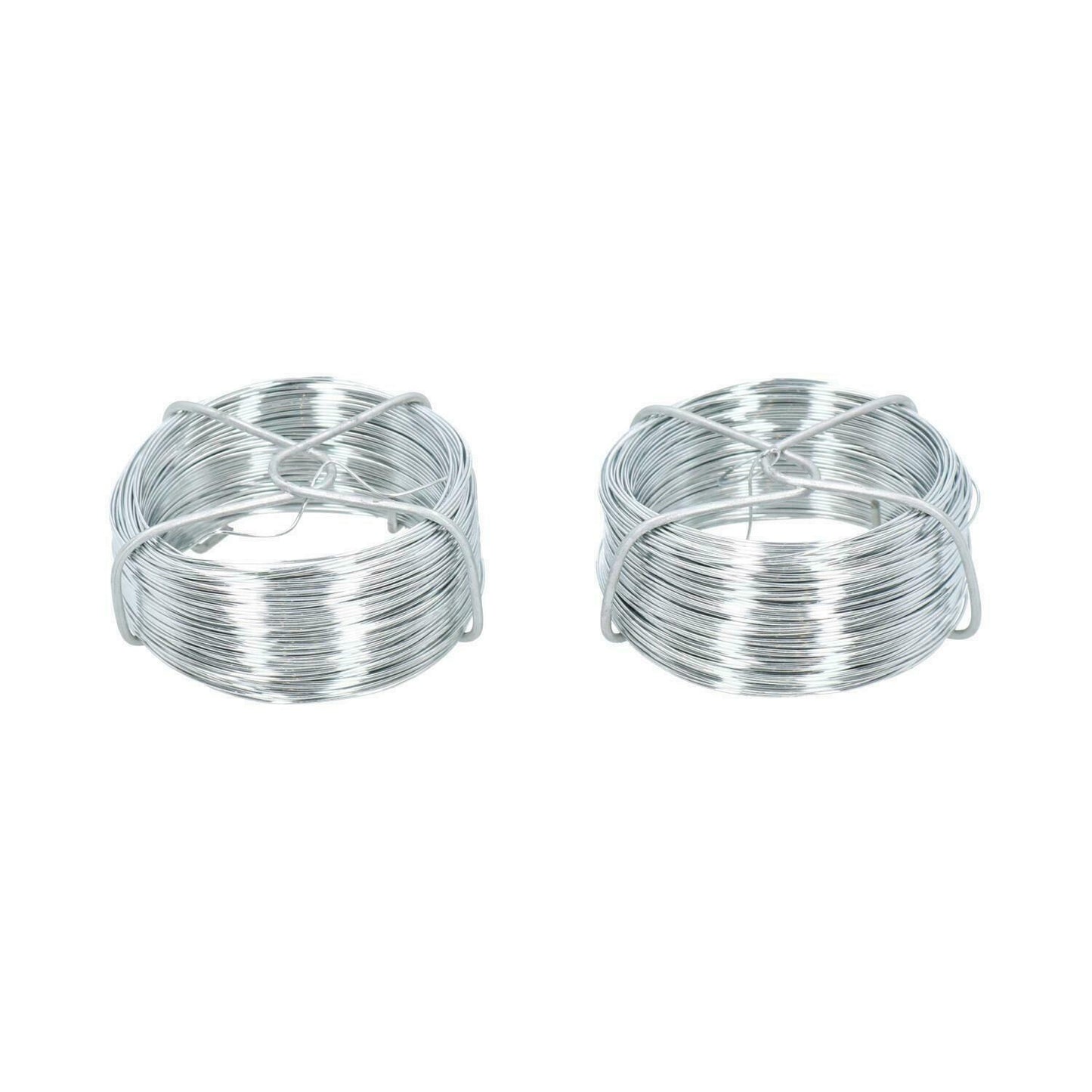 Galvanised Wire Roll Hanging Pictures Garden Wire 2pc Set 50 Metres x 0.6mm