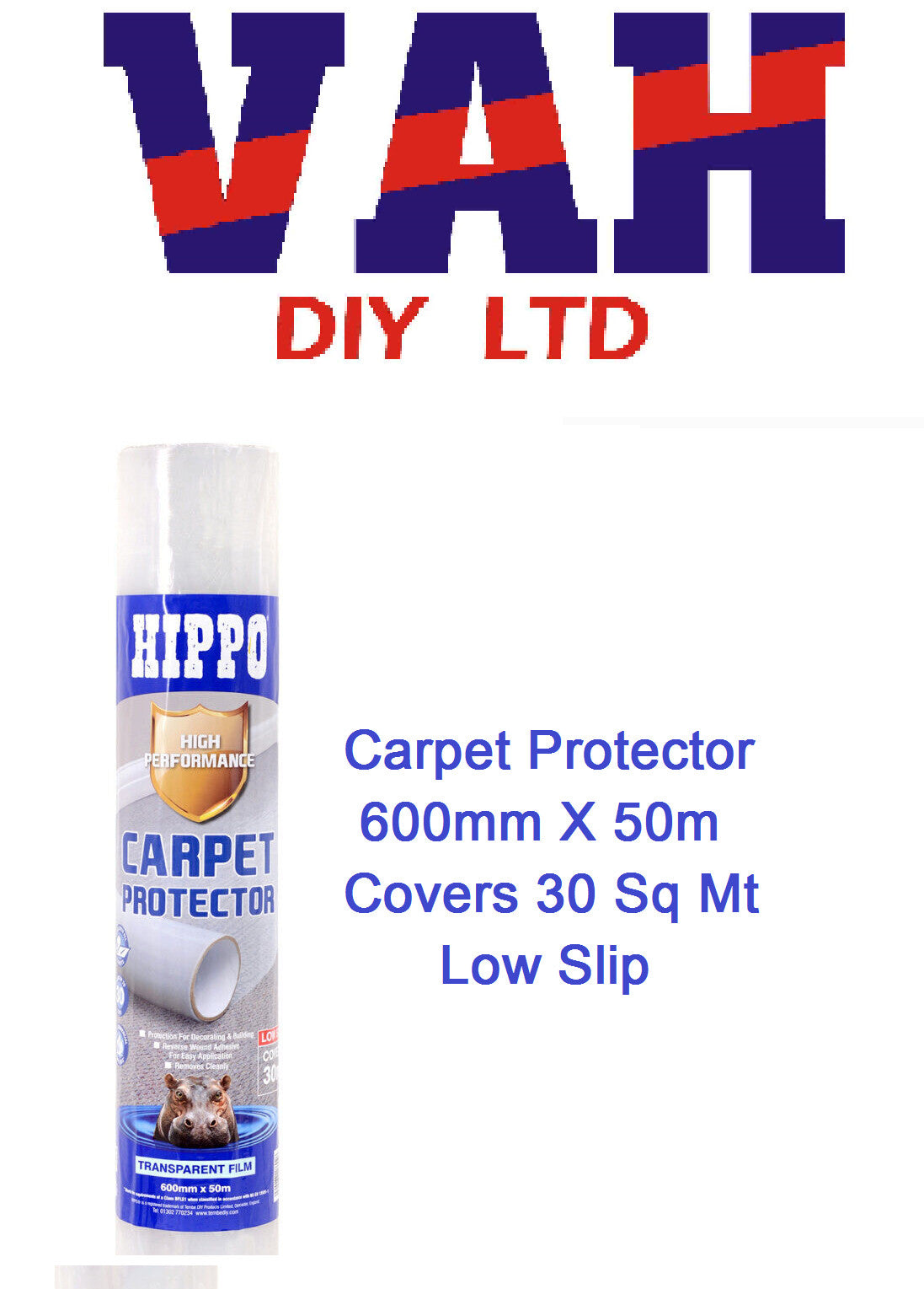 Hippo High Performance Carpet Protector 50m x 600mm