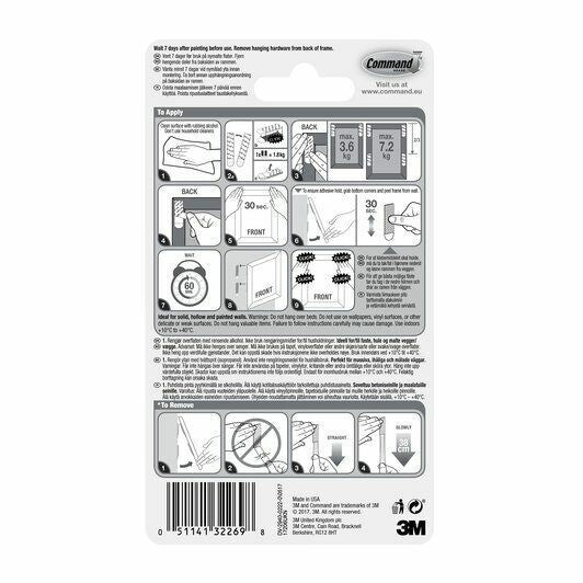 3M Command Picture Hanging Strips Large 7.2Kg 4pk (60x90cm) (17206)