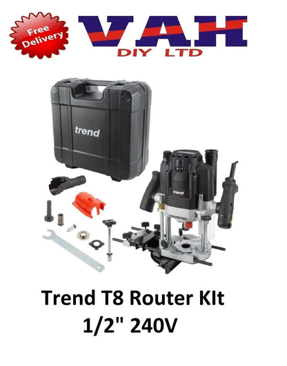Trend T8 2200W 1/2in Dual-Mode Plunge Router 240V (T8EK)