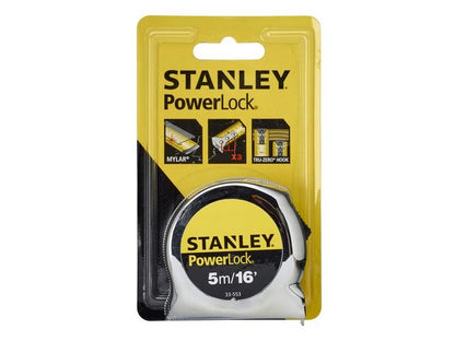 Stanley PowerLock Classic Pocket Tape 5m / 16ft (Width 19mm) (0-33-553)