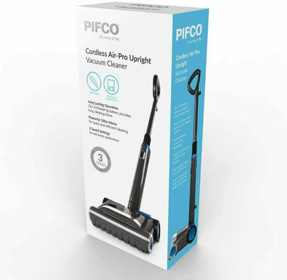 Pifco Cordless Air-Pro Upright Vacuum Cleaner 0.5Litre, 100W, Grey/Blue - P28044